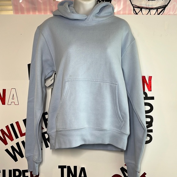 TNA Sweaters - Aritzia color pastel blue Hoodie Cinch-waist hoodie